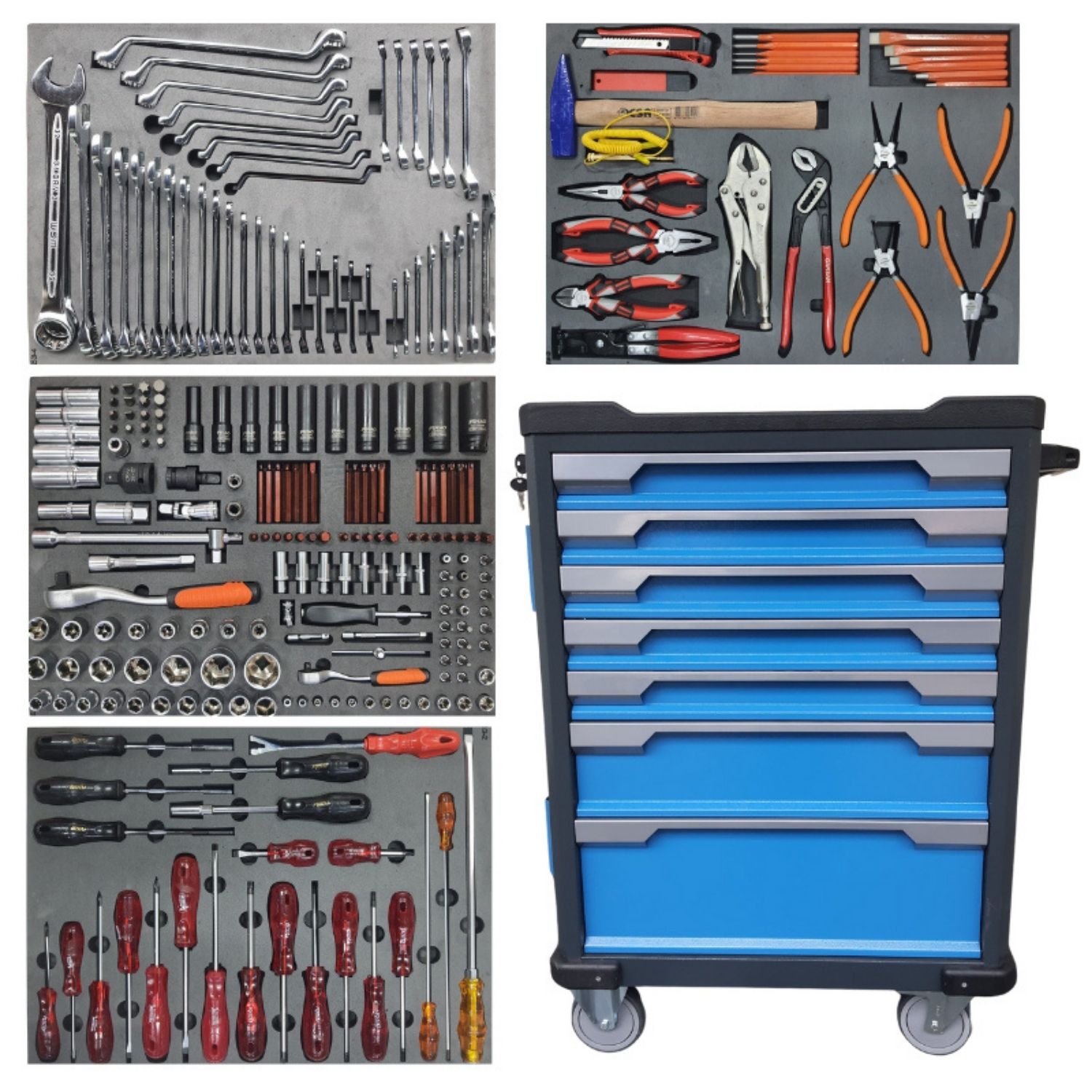 264 Parça 7 Çekmeceli Profesyonel Dolu Takım Arabası 1 264 Parça 7 Çekmeceli Profesyonel Dolu Takım Arabası