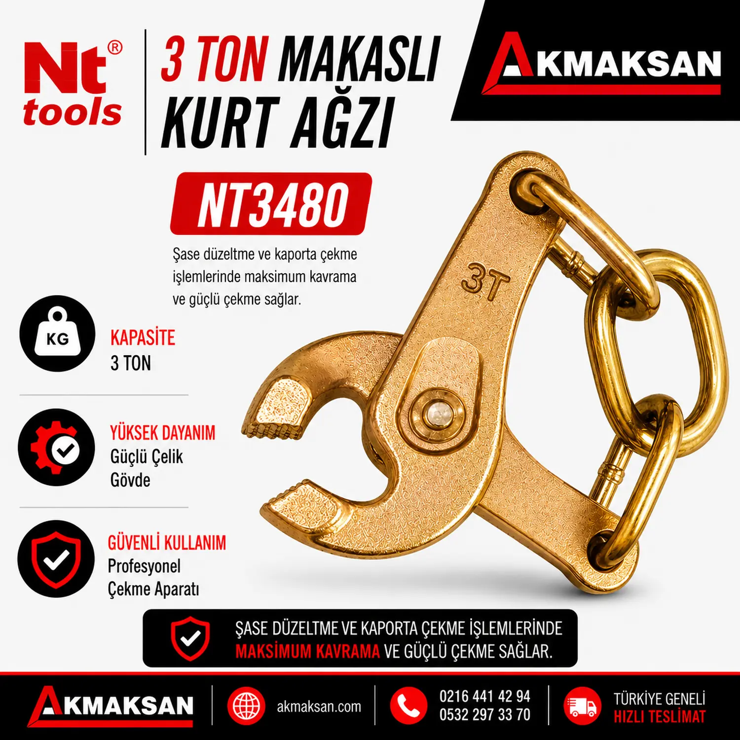 3 Ton Makaslı Kurt Ağzı NT3480 1 3 Ton Makaslı Kurt Ağzı NT3480