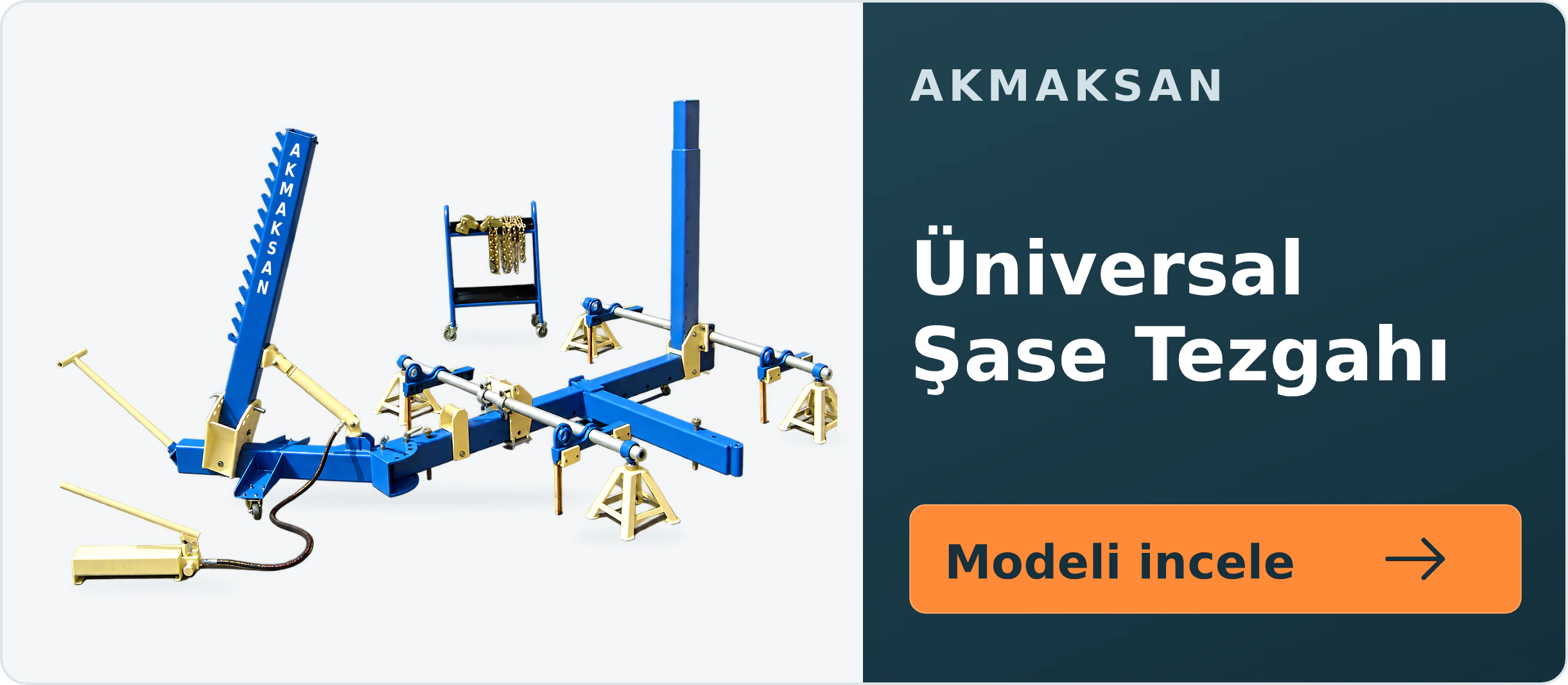 Oto Servis Ekipmanları 13 AKMAKSAN mavi Üniversal Şase Tezgahı