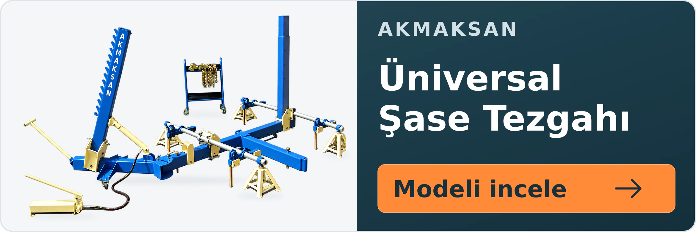 Oto Servis Ekipmanları 14 AKMAKSAN mavi Üniversal Şase Tezgahı